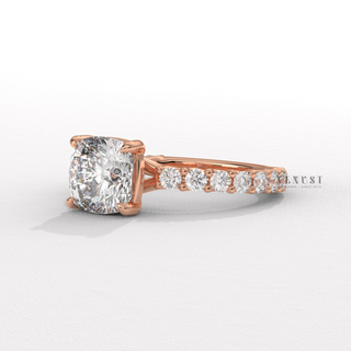 classic cushion pavé engagement ring