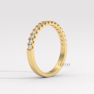 round cut diamond band
half pave wedding band
diamond half eternity band
round diamond wedding band