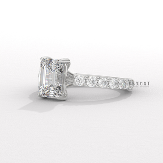 classic emerald pavé engagement ring
