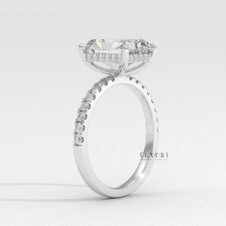 classic radiant diamond ring pave