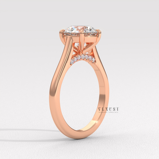classic round cathedral hidden halo ring