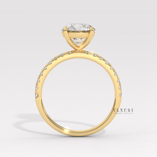 classic round pavé engagement ring