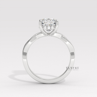 crossover cushion infinity engagement ring