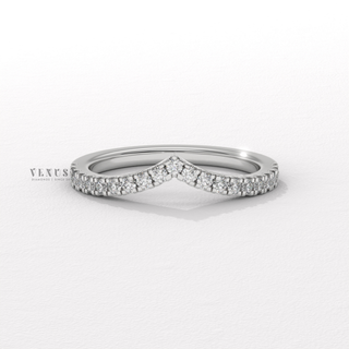 curved diamond wedding band