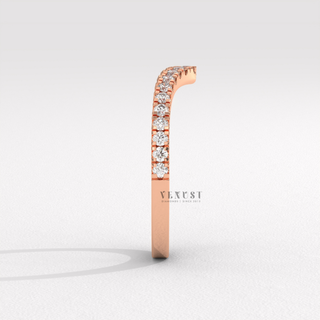 curved pave wedding band