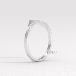 curved round diamond wedding band for sale