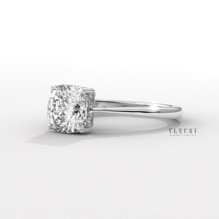 cushion cathedral setting engagement ring