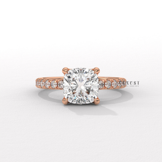 cushion cut engagement ring for women, cushion pave engagement ring, cushion cut pave engagement ring, cushion diamond pave ring, cushion pave diamond ring