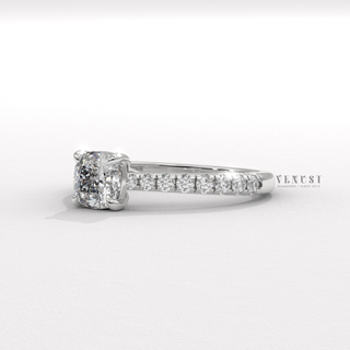 cushion cut moissanite pave ring
