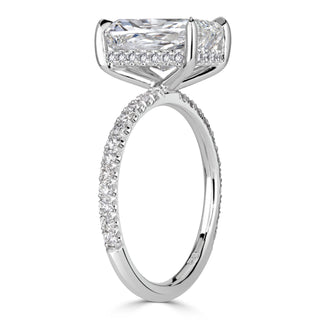 cushion cut pave engagement ring