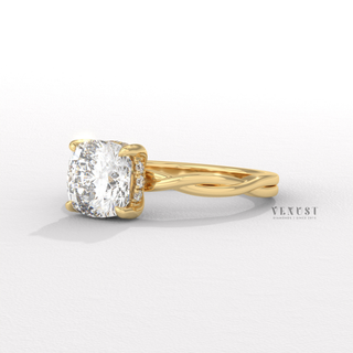 cushion diamond infinity hidden halo ring
