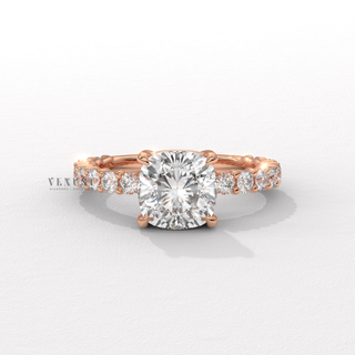 cushion diamond pavé ring
