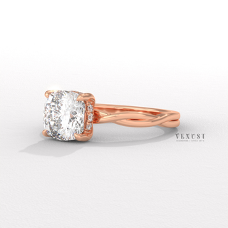 cushion engagement ring infinity hidden halo