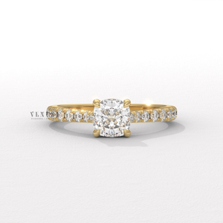 cushion engagement ring pave

