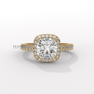 cushion cut halo pave ring, cushion halo diamond ring