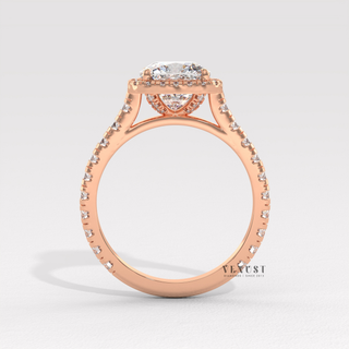 cushion halo ring moissanite shine, cushion halo ring clean design