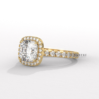 cushion halo ring sparkle, cushion halo ring elegant