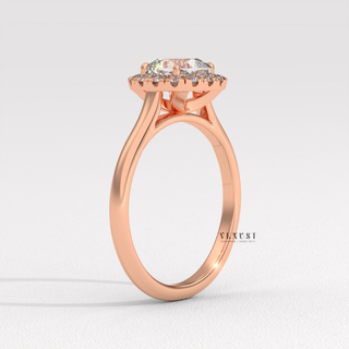 cushion halo solitaire wedding ring, cushion halo solitaire anniversary ring,