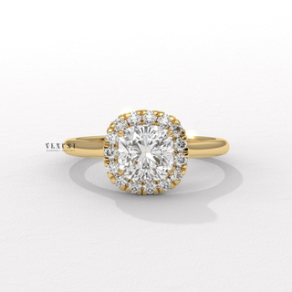 cushion diamond halo solitaire ring, cushion cut halo solitaire ring