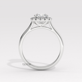 ethical cushion halo solitaire ring, cushion halo solitaire ring