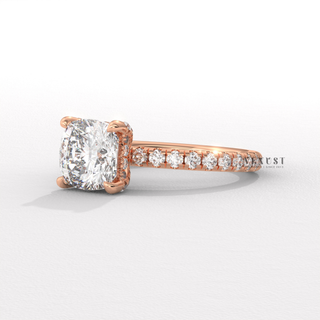 cushion pave custom ring, cushion pave engagement ring ideas