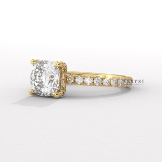 cushion pave designer engagement ring