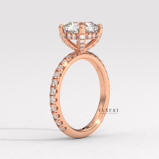 cushion pave luxury engagement ring, cushion pave engagement ring, cushion cut pave engagement ring, cushion diamond pave ring, cushion pave diamond ring