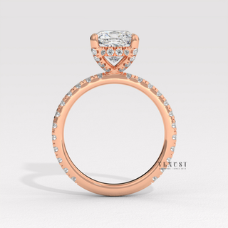 cushion pave modern engagement ring, pave unique engagement ring, cushion pave trending engagement ring