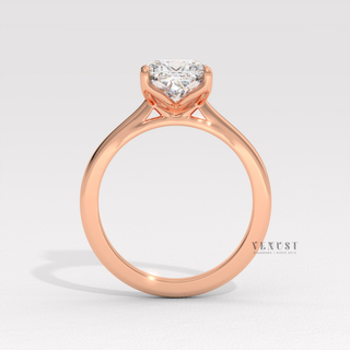 cushion solitaire moissanite ring
