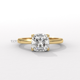 cushion solitaire ring
