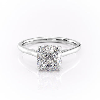 2.15CT Cushion Cut Solitaire Moissanite Engagement Ring