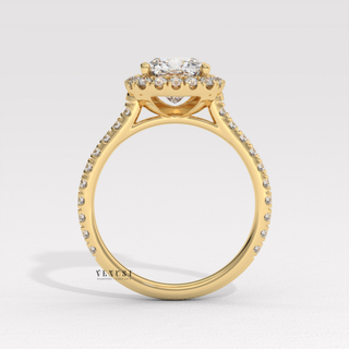 personalized cushion halo ring, exclusive cushion halo ring