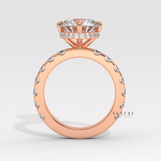 custom round pave ring USA