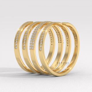custom spiral round diamond ring