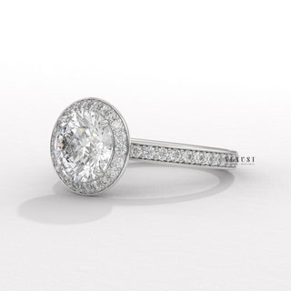 modern halo ring, engagement ring, aesthetic halo ring