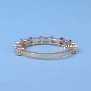 0.60CT Baguette Shaped Bar Set  Moissanite Diamond Wedding Band