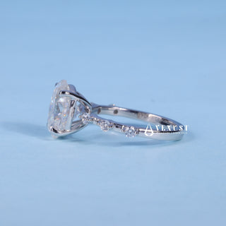 1.50CT Oval Cut Moissanite Diamond Petite Pave Engagement Ring