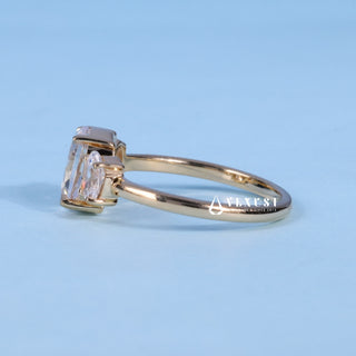 1.0CT Oval Cut Moissanite Diamond Three Stone Engagement Ring