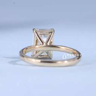 1.0CT Emerald Cut Moissanite Diamond Solitaire Engagement Ring