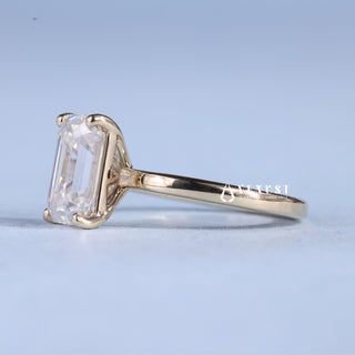 1.0CT Emerald Cut Moissanite Diamond Solitaire Engagement Ring