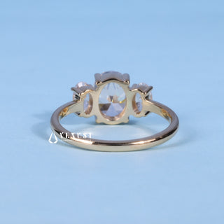 1.0CT Oval Cut Moissanite Diamond Three Stone Engagement Ring