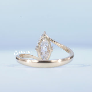 1.0CT Marquise Moissanite Diamond By Pass Engagement Ring