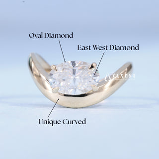 1.50CT Oval Cut Moissanite Diamond Unique Engagement Rings