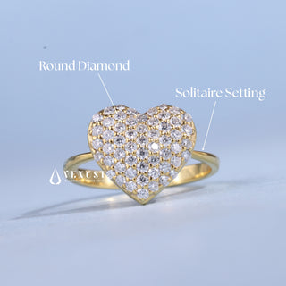 0.50CT Round Cut Moissanite Diamond Heart Shape Engagement Ring