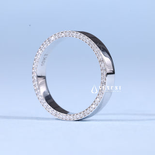 Round Moissanite Diamond Men's Wedding Band