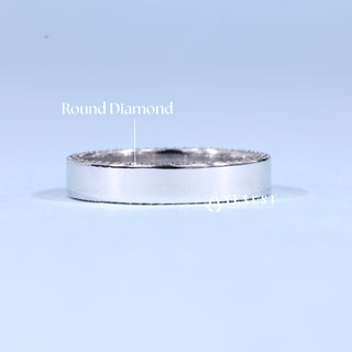 Round Moissanite Diamond Men's Wedding Band