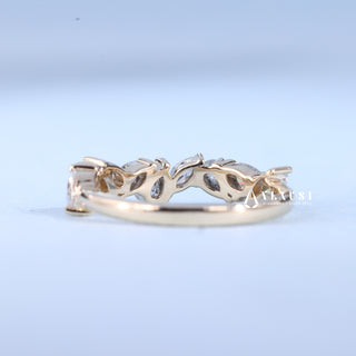 Pear & Marquise Cut Cluster Moissanite Diamond Wedding Band