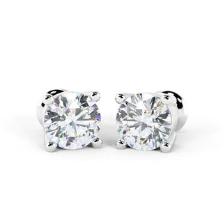 Lab-Grown Round Diamond Moissanite Stud Earrings For Women