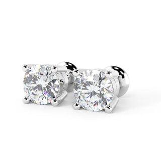 Lab-Grown Round Diamond Moissanite Stud Earrings For Women