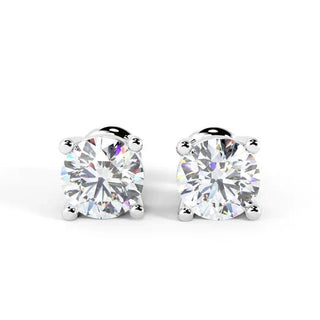 Lab-Grown Round Diamond Moissanite Stud Earrings For Women